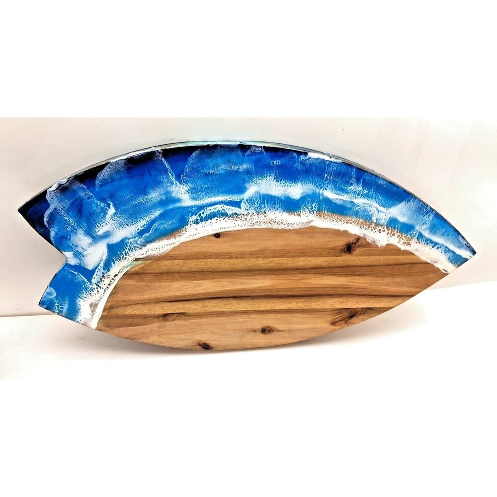Ocean Waves Custom Surfboard, Surf Decor, Wall Art